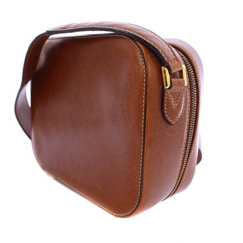 Salvatore Ferragamo Shoulder Bag Purse Leather Brown Authentic