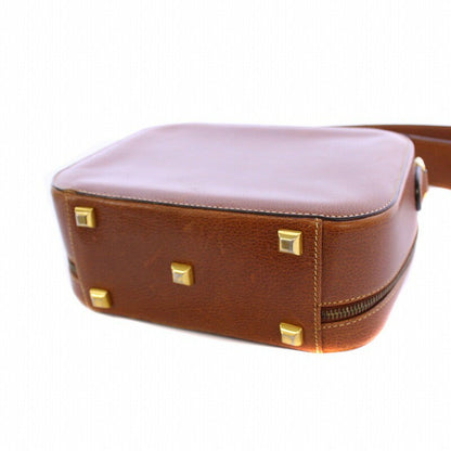 Salvatore Ferragamo Shoulder Bag Purse Leather Brown Authentic