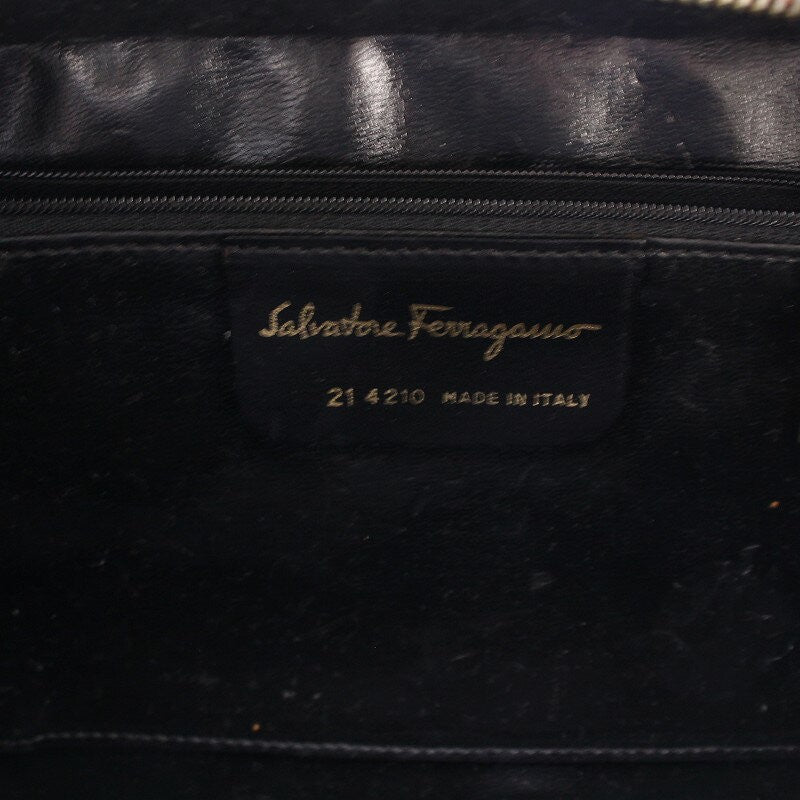 Salvatore Ferragamo Shoulder Bag Purse Leather Brown Authentic