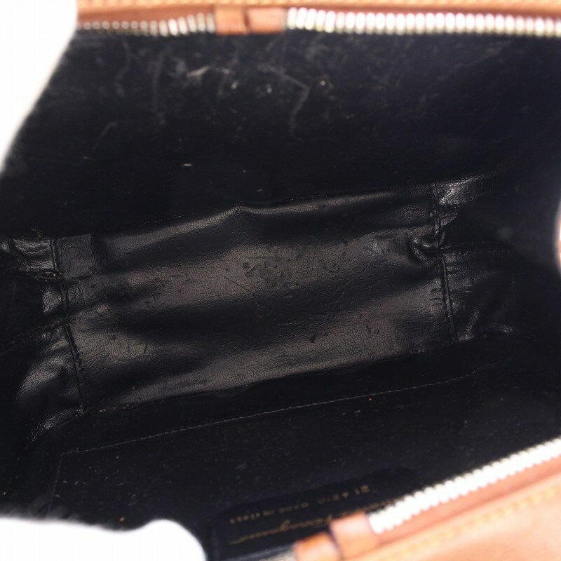 Salvatore Ferragamo Shoulder Bag Purse Leather Brown Authentic