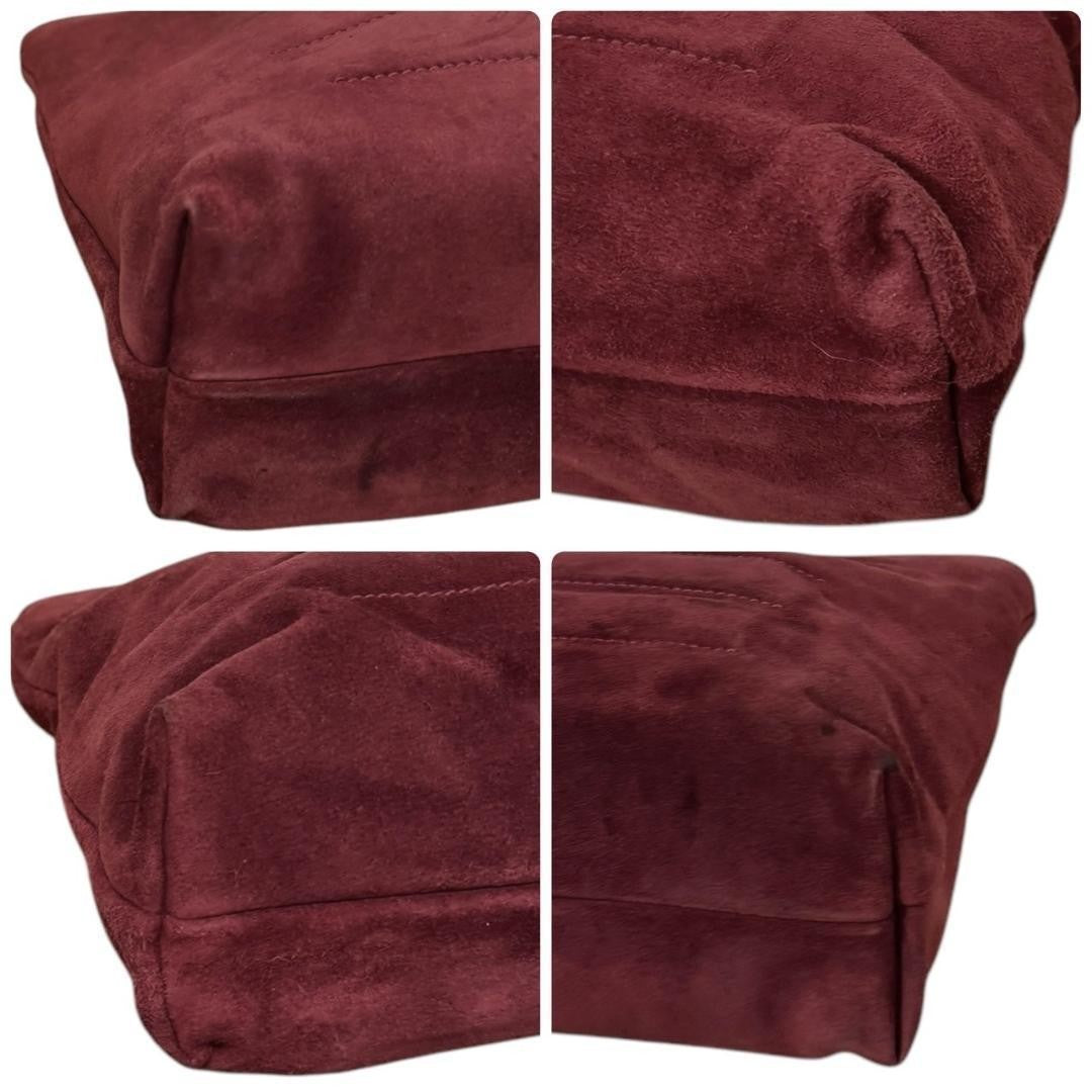 Salvatore Ferragamo Clutch Bag Second Bag Suede Bordeaux Authentic