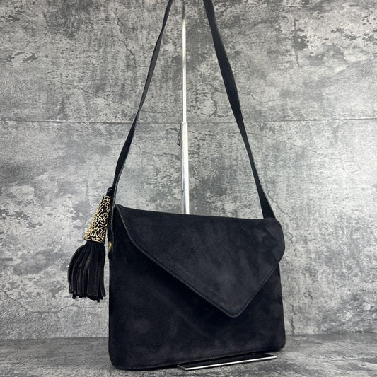 Salvatore Ferragamo Shoulder Bag Purse Suede Authentic