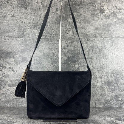 Salvatore Ferragamo Shoulder Bag Purse Suede Authentic