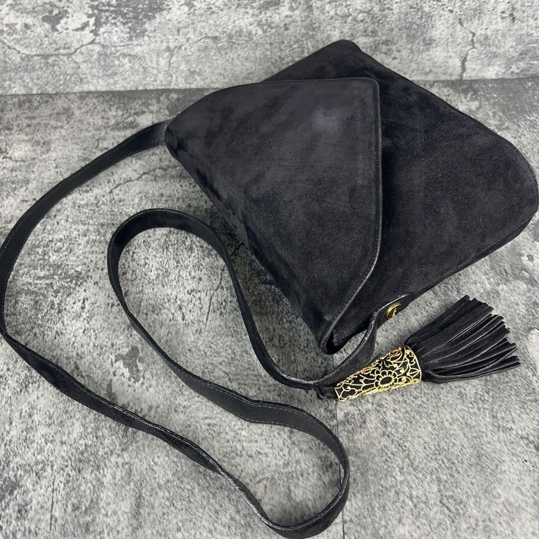Salvatore Ferragamo Shoulder Bag Purse Suede Authentic