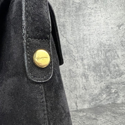 Salvatore Ferragamo Shoulder Bag Purse Suede Authentic
