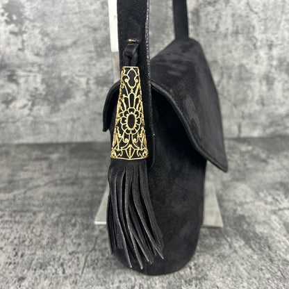 Salvatore Ferragamo Shoulder Bag Purse Suede Authentic