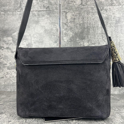 Salvatore Ferragamo Shoulder Bag Purse Suede Authentic