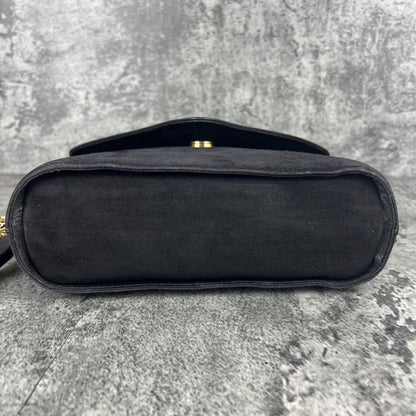Salvatore Ferragamo Shoulder Bag Purse Suede Authentic