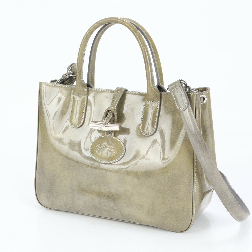 Longchamp Hand Shoulder Bag Tote Purse 2way Green Authentic