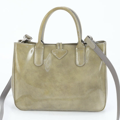 Longchamp Hand Shoulder Bag Tote Purse 2way Green Authentic