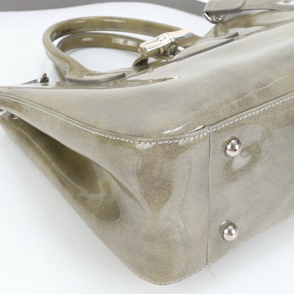 Longchamp Hand Shoulder Bag Tote Purse 2way Green Authentic