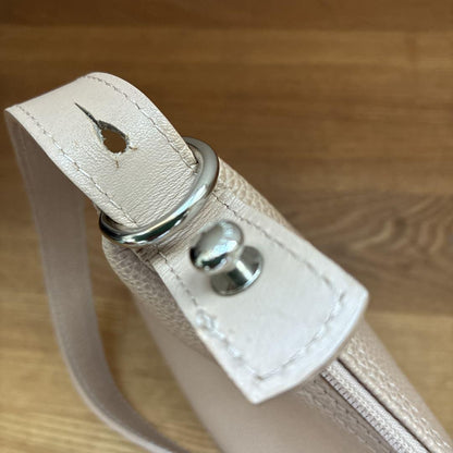 Longchamp Shoulder Bag Purse Leather Milk Tea Beige Authentic