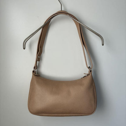 Longchamp Shoulder Bag Purse Leather Milk Tea Beige Authentic