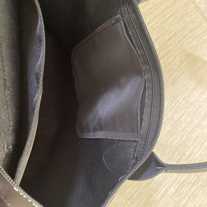 Longchamp Hand Bag Tote Purse Le Pliage Nylon Leather Black Authentic