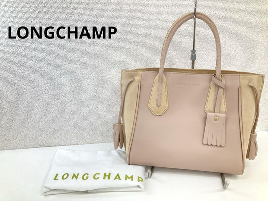 Longchamp Hand Bag Tote Purse Pink Authentic