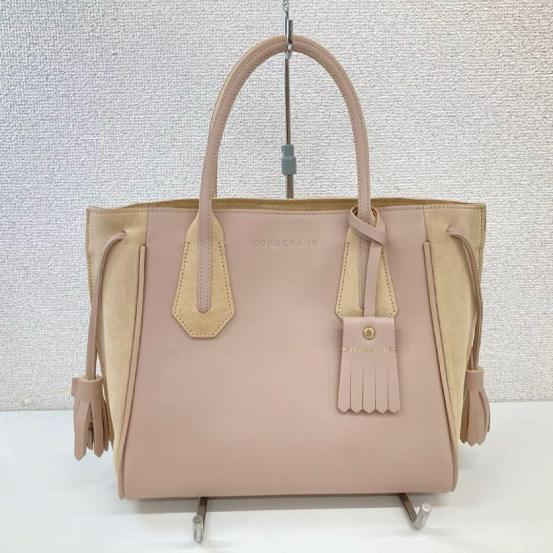 Longchamp Hand Bag Tote Purse Pink Authentic