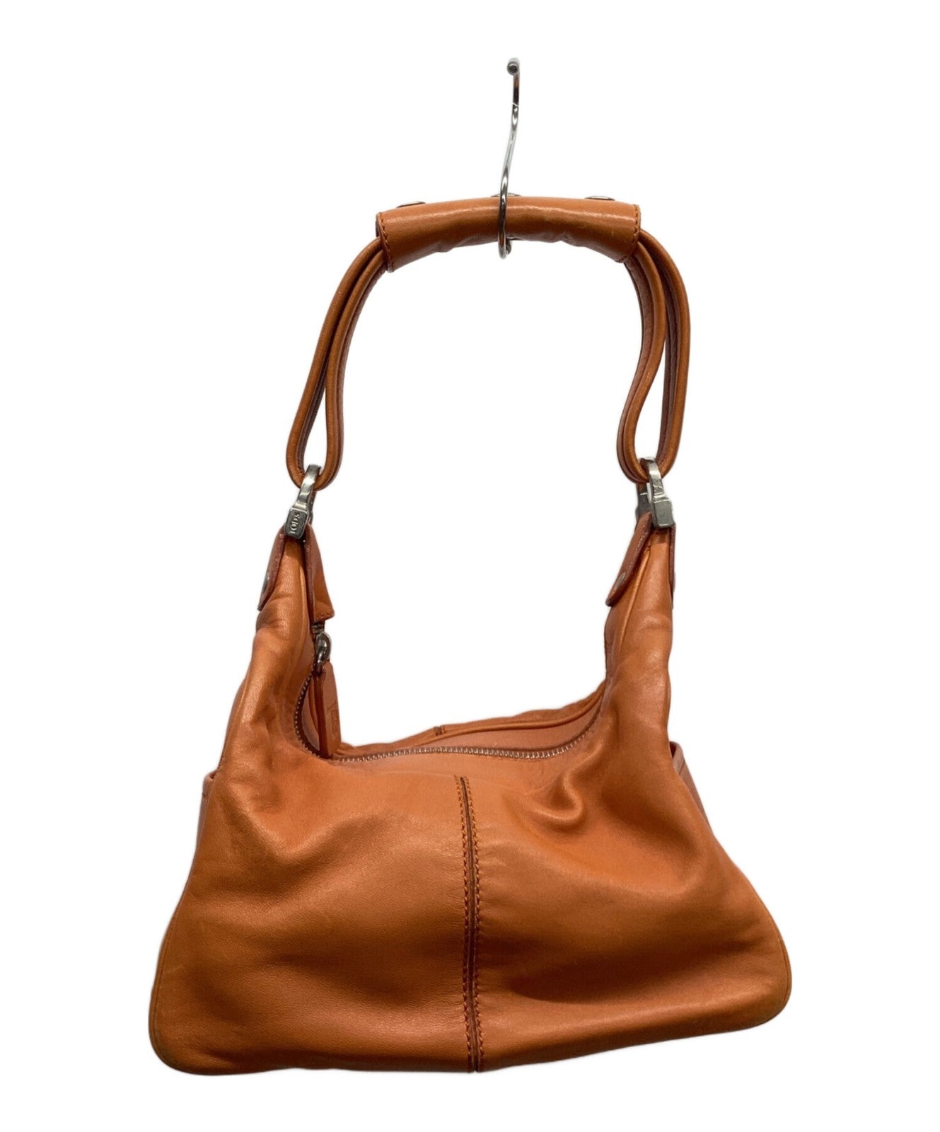 TOD'S Hand Shoulder Bag Tote Purse Orange Authentic