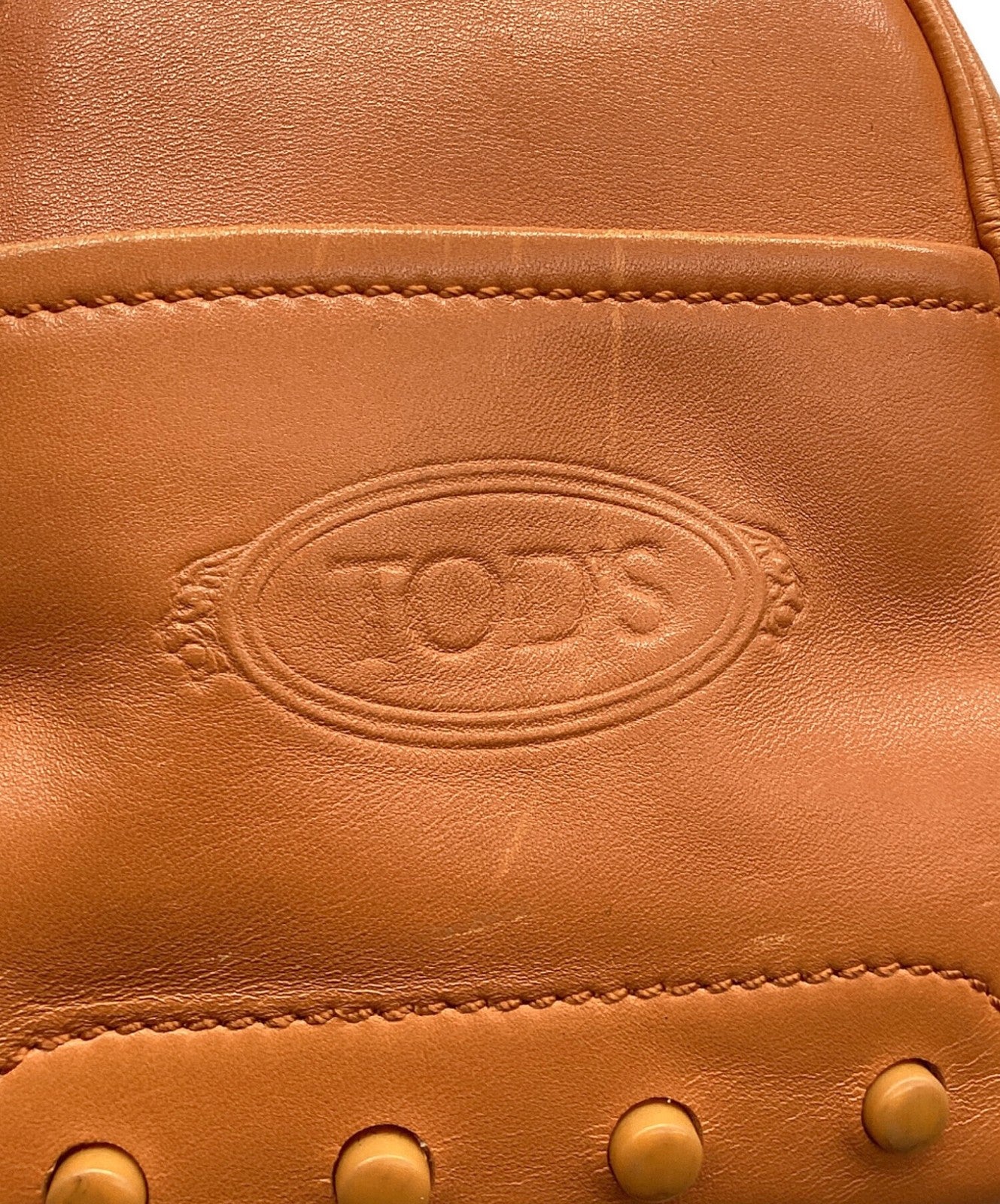 TOD'S Hand Shoulder Bag Tote Purse Orange Authentic