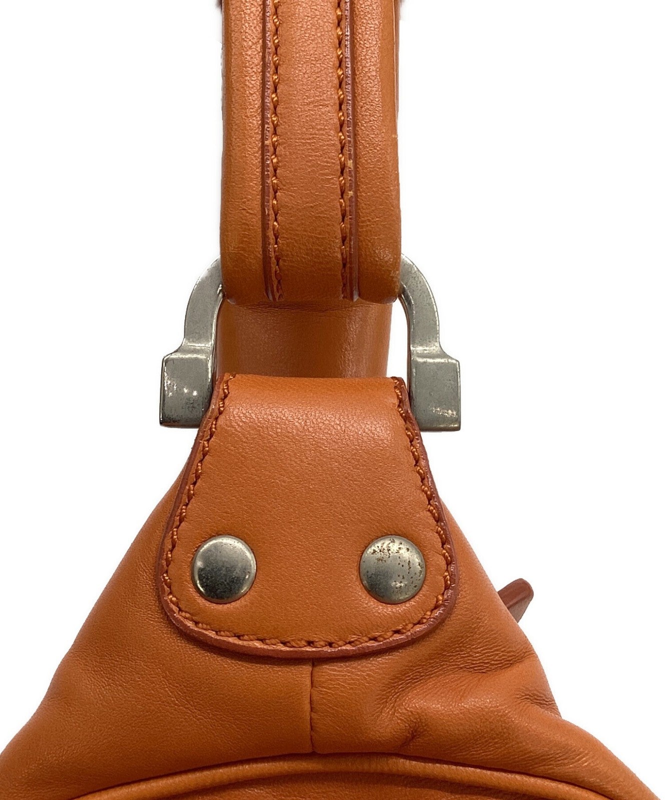 TOD'S Hand Shoulder Bag Tote Purse Orange Authentic