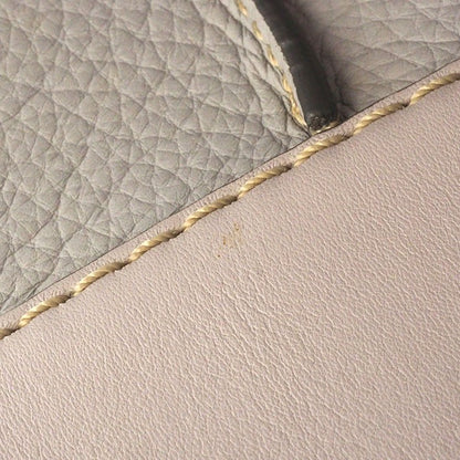 TOD'S Hand Shoulder Bag Tote Purse 2way Leather Light Gray Authentic