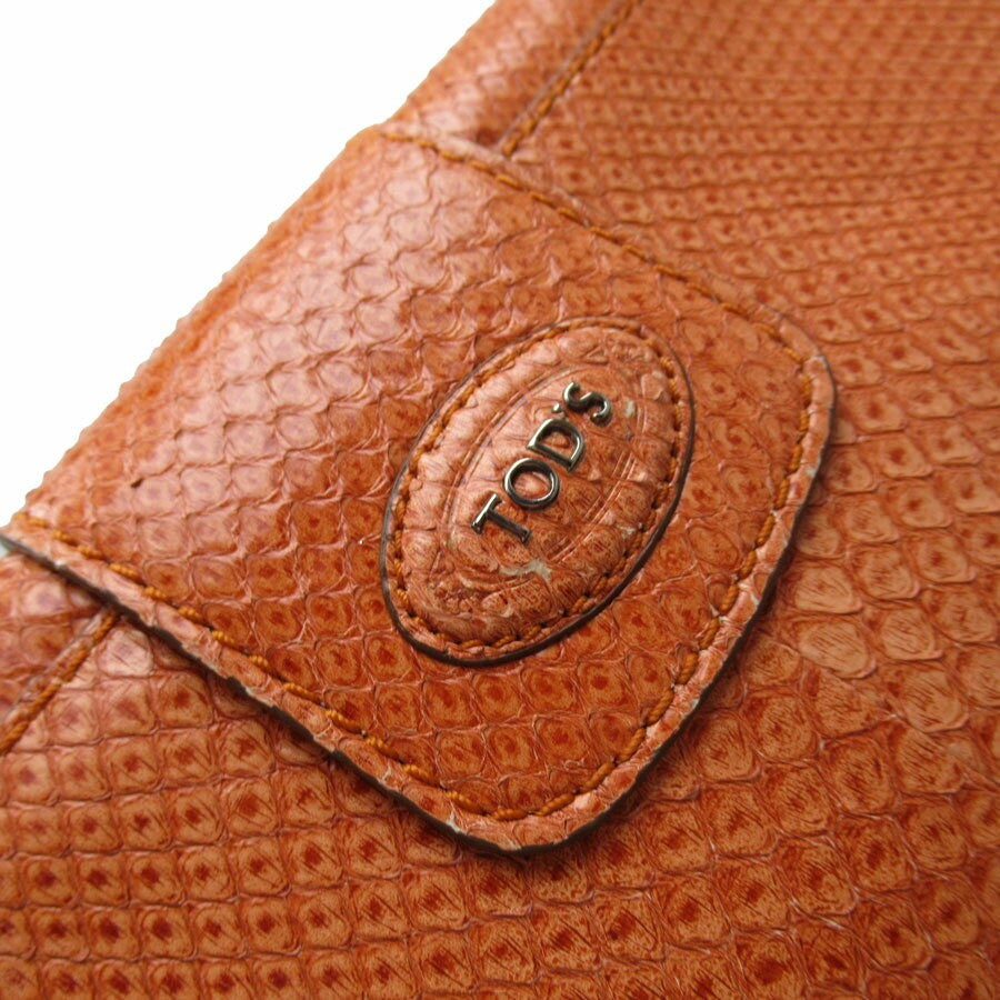 TOD'S Shoulder Bag Purse Orange Authentic