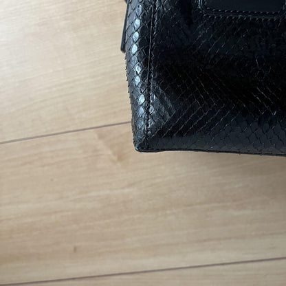 TOD'S Hand Shoulder Bag Tote Purse Cube Leather Black Authentic