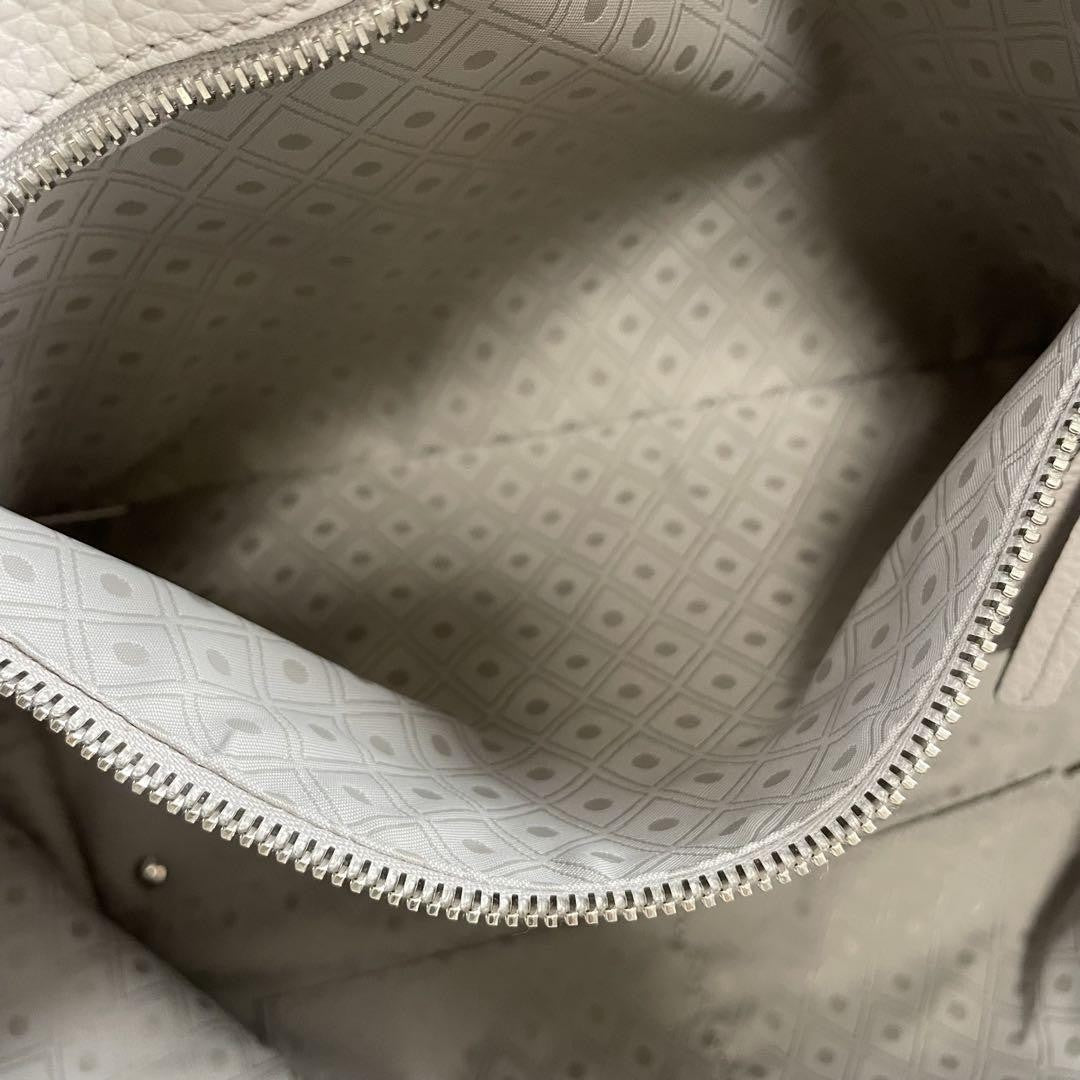 TOD'S Hand Shoulder Bag Tote Purse 2way Leather Off White Authentic