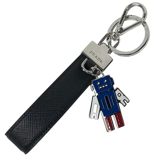PRADA Key Ring Keychain Bag Charm Robot Black Authentic