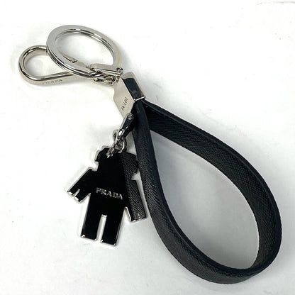PRADA Key Ring Keychain Bag Charm Robot Black Authentic