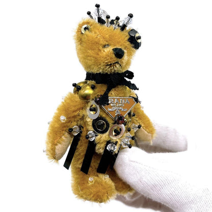 PRADA Key Ring Keychain Bag Charm Bear Logo Authentic