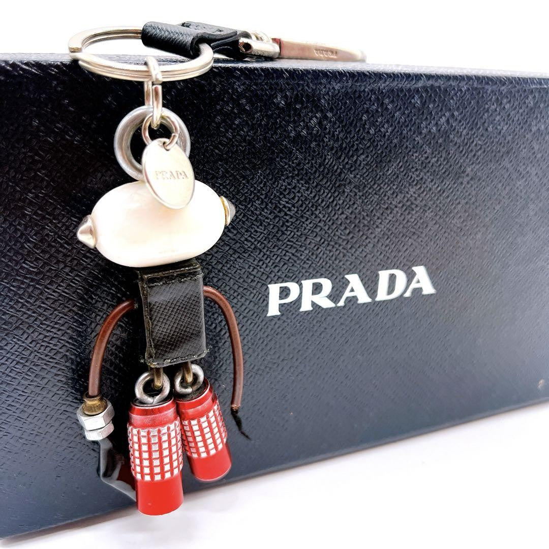 PRADA Key Ring Keychain Bag Charm Robot Multicolor Authentic
