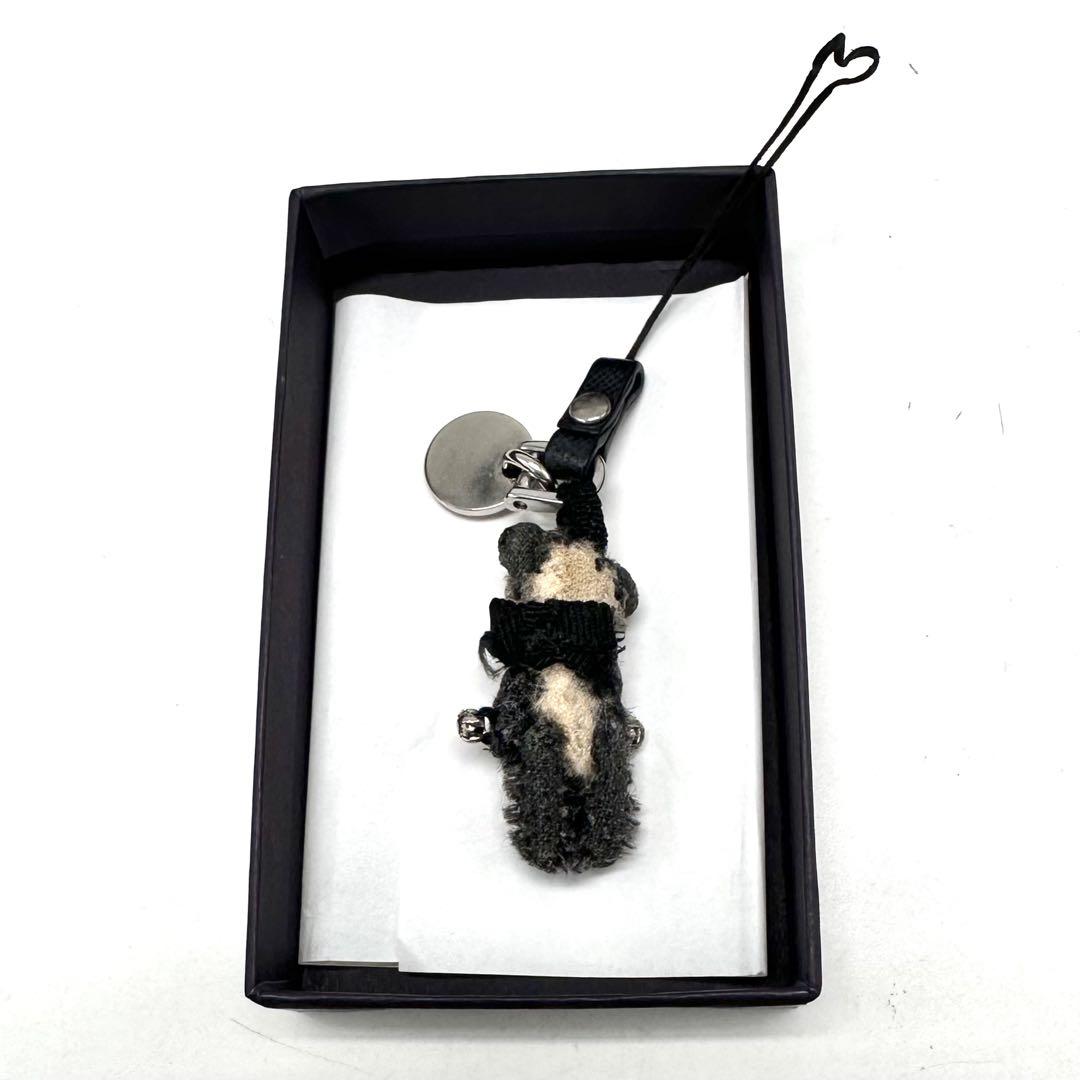 PRADA Key Ring Keychain Bag Charm Panda Bear Black Authentic