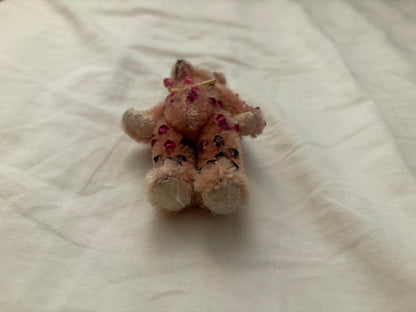PRADA Key Ring Keychain Bag Charm Bear Logo Pink Authentic