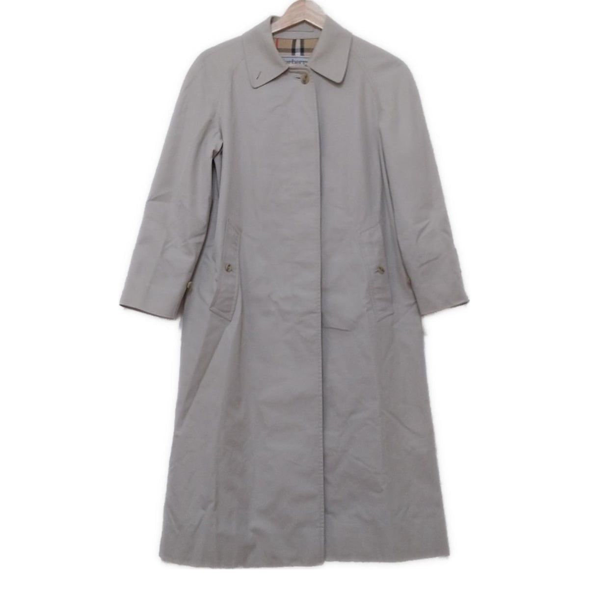 BURBERRYS Coat Nova Check Asian fit S US size XS Light Gray Authentic
