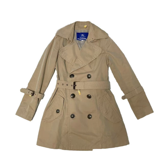 BURBERRY BLUE LABEL Coat Nova Check Asian fit S 36 US size XS Beige Authentic