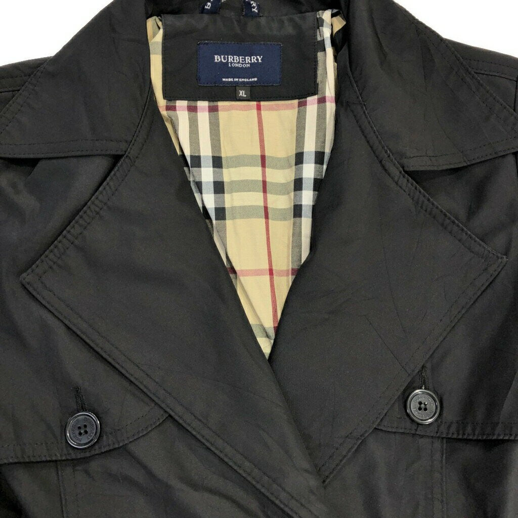 BURBERRY Coat Nova Check Asian fit XL US size L Black Authentic