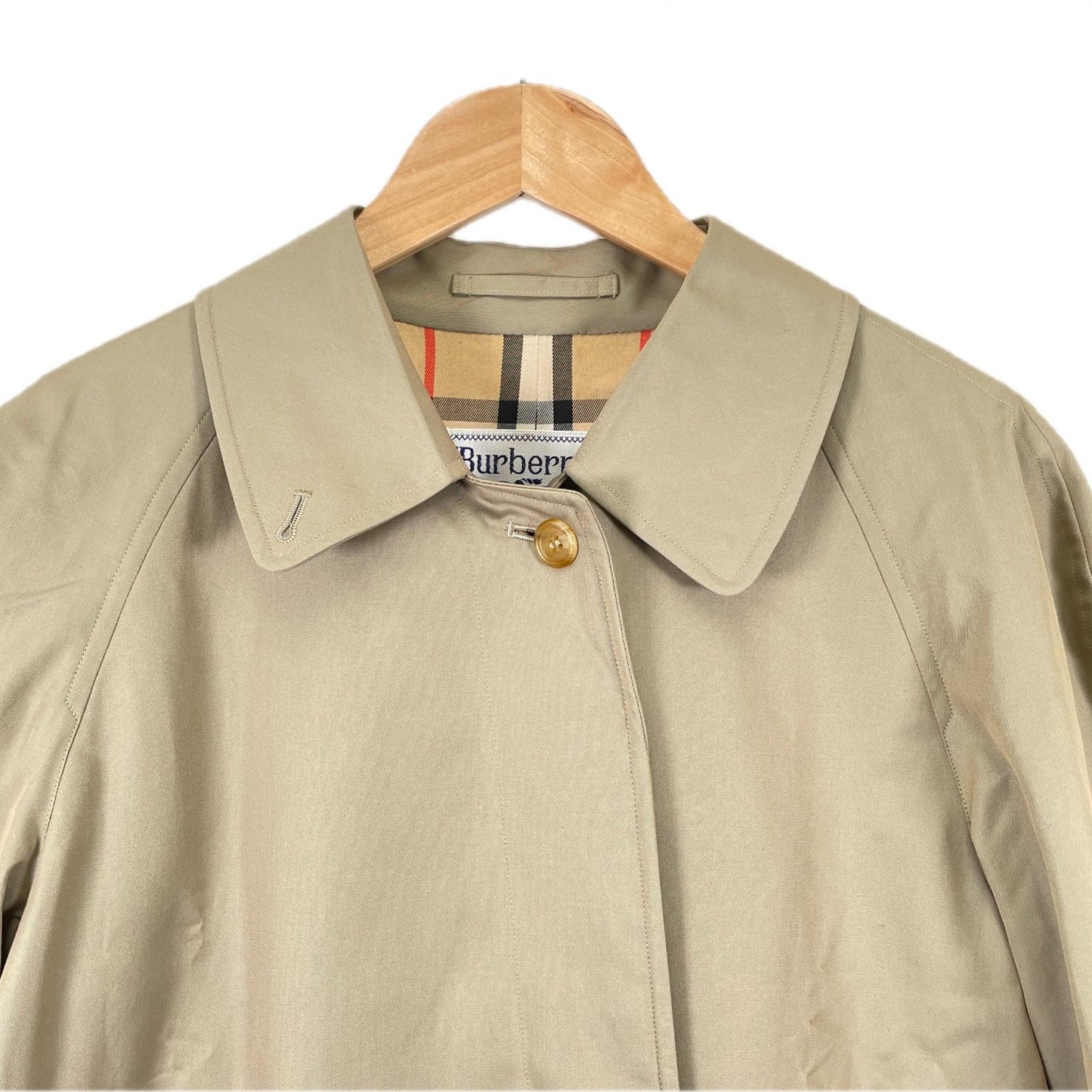BURBERRY Coat Nova Check Asian fit XS US size 2XS Light Brown Authentic