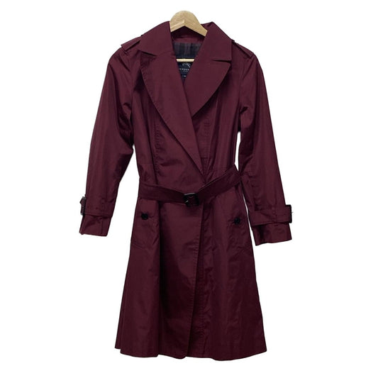 BURBERRY LONDON Coat Nova Check Asian fit M 38 US size S Bordeaux Authentic