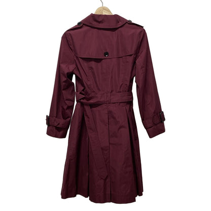 BURBERRY LONDON Coat Nova Check Asian fit M 38 US size S Bordeaux Authentic