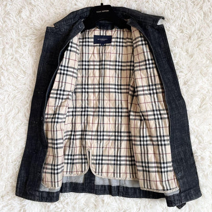 BURBERRY LONDON Coat Nova Check Asian fit L US size M Denim Authentic
