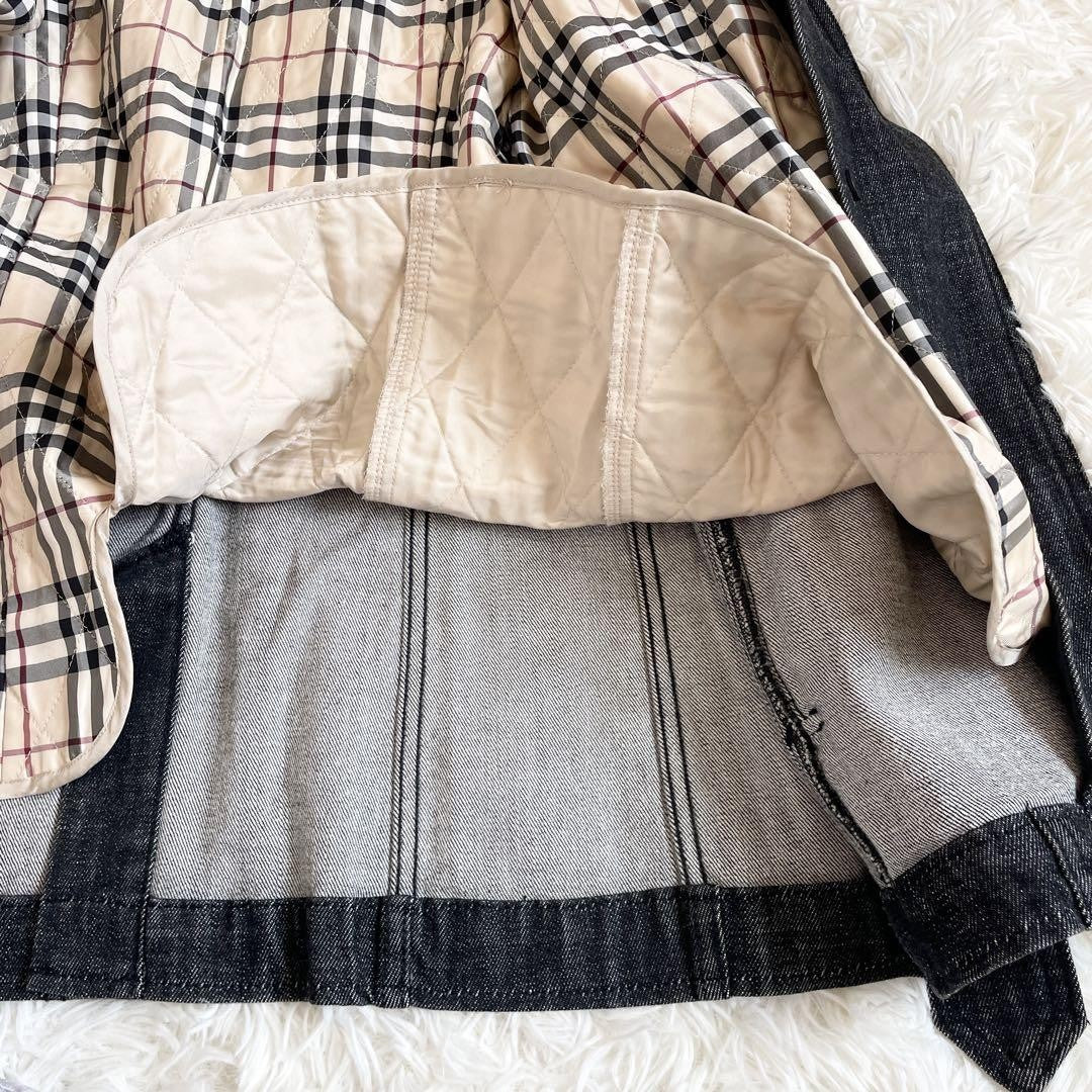 BURBERRY LONDON Coat Nova Check Asian fit L US size M Denim Authentic