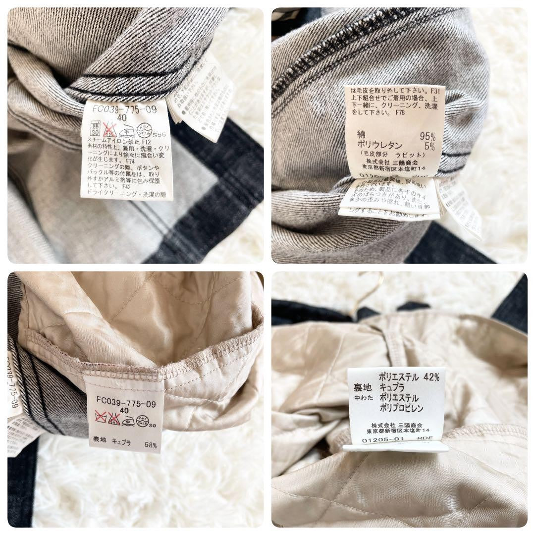 BURBERRY LONDON Coat Nova Check Asian fit L US size M Denim Authentic