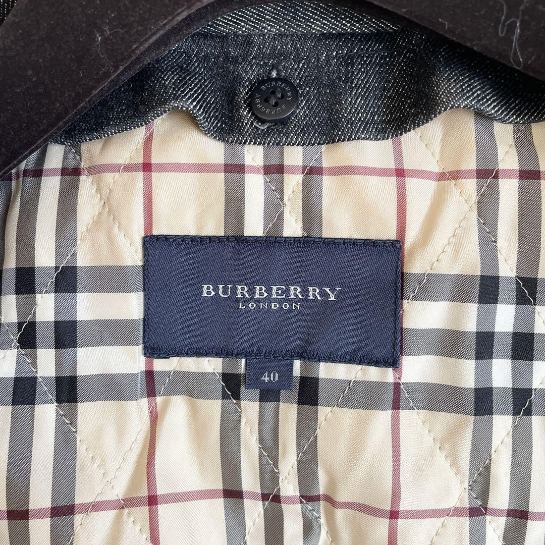 BURBERRY LONDON Coat Nova Check Asian fit L US size M Denim Authentic
