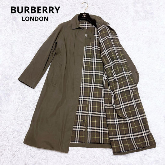BURBERRY LONDON Coat Nova Check Asian fit M US size S Khaki Authentic