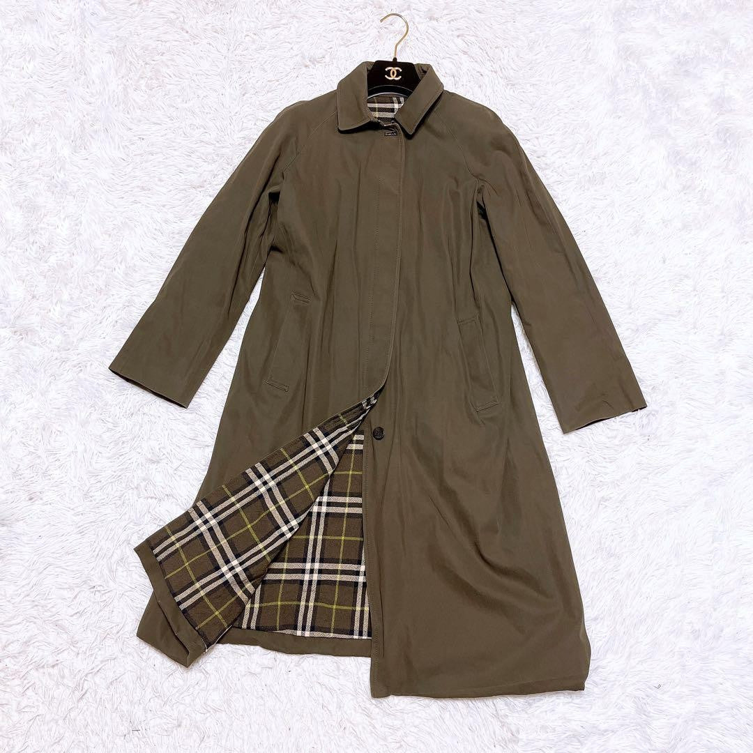 BURBERRY LONDON Coat Nova Check Asian fit M US size S Khaki Authentic