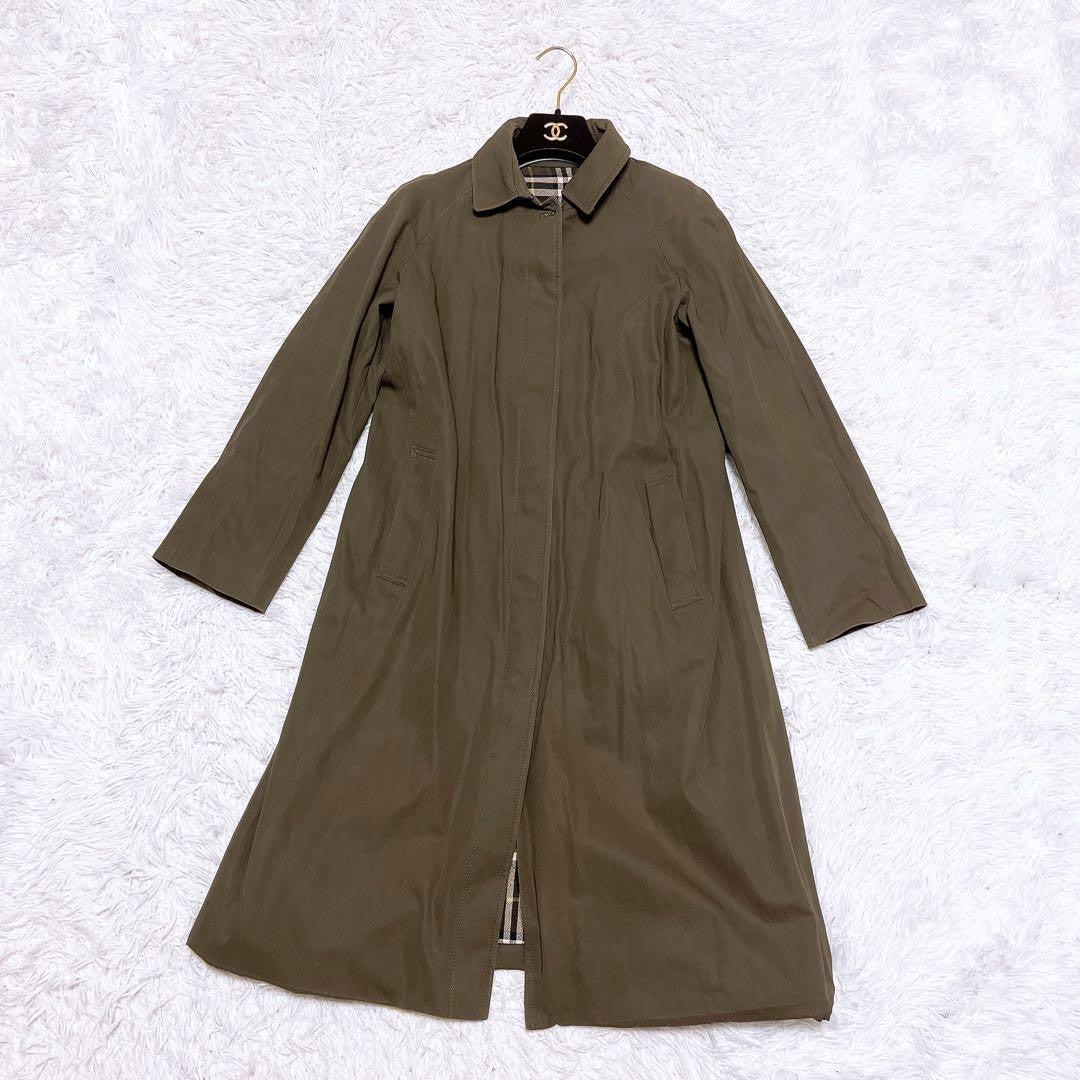 BURBERRY LONDON Coat Nova Check Asian fit M US size S Khaki Authentic