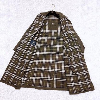 BURBERRY LONDON Coat Nova Check Asian fit M US size S Khaki Authentic