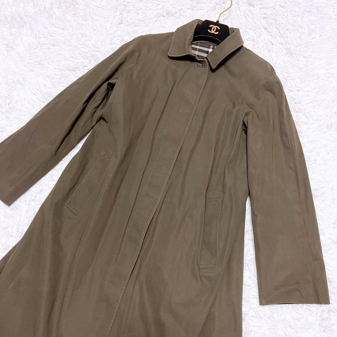 BURBERRY LONDON Coat Nova Check Asian fit M US size S Khaki Authentic