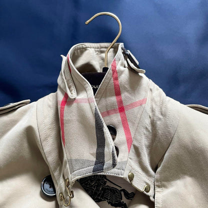 BURBERRY Coat Nova Check Asian fit M US size S Honey Beige Authentic