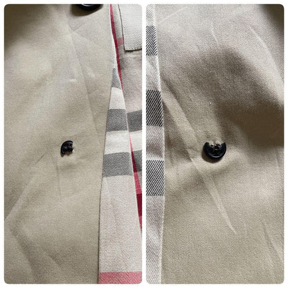 BURBERRY Coat Nova Check Asian fit M US size S Honey Beige Authentic